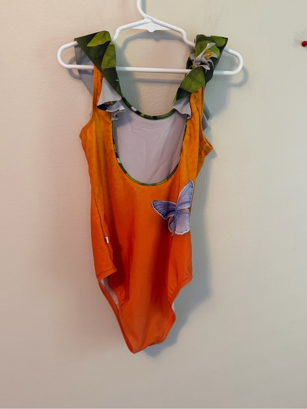 Molo Orange Floral Ruffle One-Piece Swimsuit - Picture 2 of 7